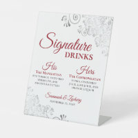 Signature Drinks Elegant Red & Silver Wedding