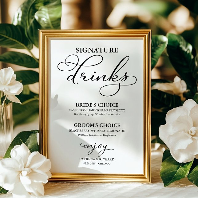 Signature Drinks Elegant Wedding Sign (Creator Uploaded)