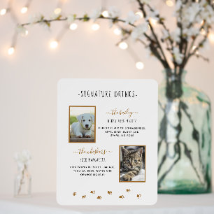 Signature Drinks Gold Pet Wedding Photos Foam Board
