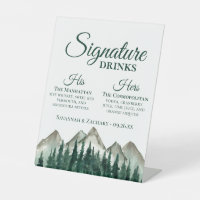 Signature Drinks Mountains & Pine Wedding