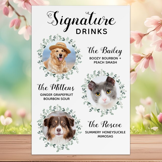 Signature Drinks Pet Wedding 3 Photos Cocktail Bar Foam Board (Creator Uploaded)