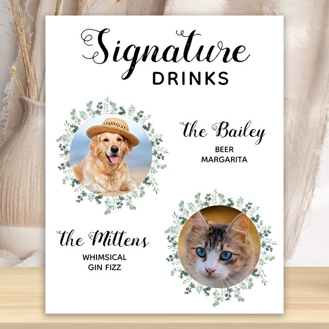 Signature Drinks Pet Wedding Cocktail Poster (Creator Uploaded)