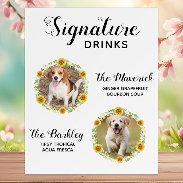 Signature Drinks Pet Wedding Sunflower Dog Bar  Foam Board (Creator Uploaded)