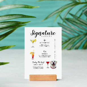 Signature drinks sign,His and hers signature Drink Holder
