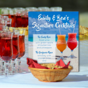 Signature Drinks Summer Wedding Reception Foam Board