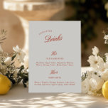 Signature Drinks Vintage Red & Ivory Wedding Menu<br><div class="desc">With a warm vintage feel and soft red and ivory tones, this design sets a welcoming tone for your celebration. It gracefully presents your signature drinks, harmonizing with your décor and gently guiding your guests through your curated selections. Personalize this elegant sign, click «Details». To move the text or change...</div>