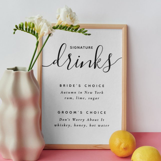 Signature Drinks Wedding | Bride & Groom Cocktail  Poster (Creator Uploaded)