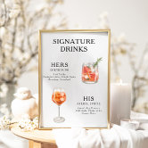 Dirty Shirley Bourbon Smash Signature Drinks Menu Poster