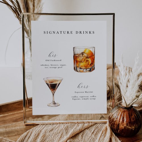 Signature Drinks Wedding Cocktails Poster