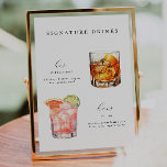Signature Drinks Wedding Cocktails Poster at Zazzle