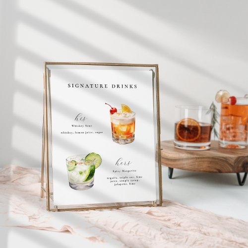 Signature Drinks Wedding Cocktails Poster