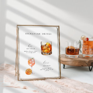 Signature Drinks Wedding Cocktails Poster