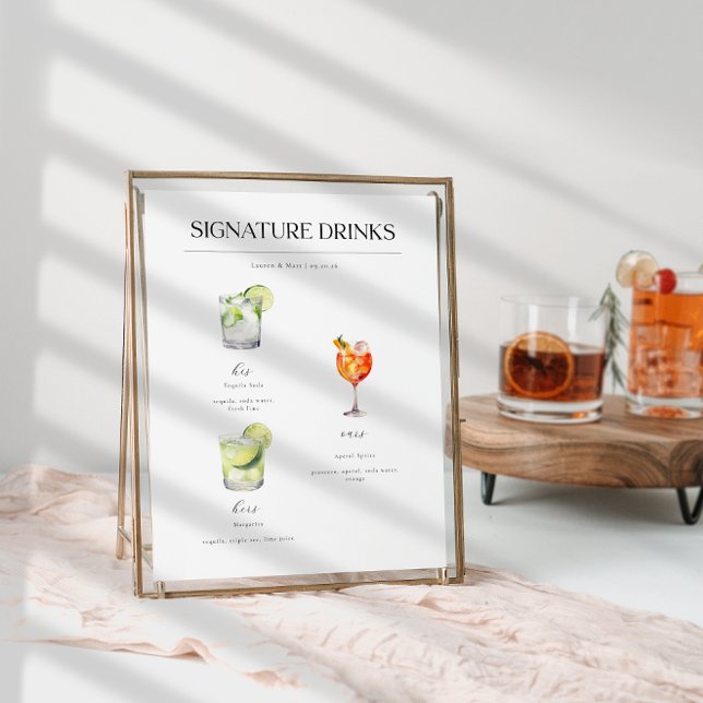 Signature Drinks Wedding Cocktails Poster (Creator Uploaded)