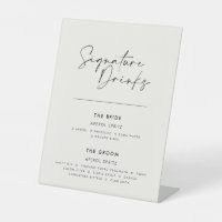 Signature drinks wedding modern minimal white