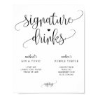 Signature Drinks Wedding Sign Rustic Calligraphy