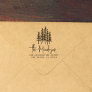 Signature Family Name & Pine Trees Return Address Rubber Stamp