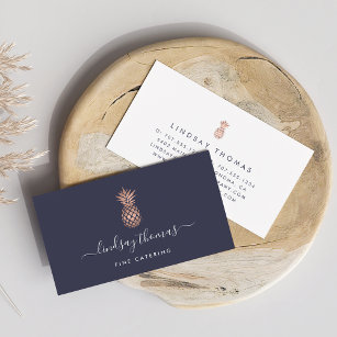 Signature Faux Rose Gold Pineapple Business Card