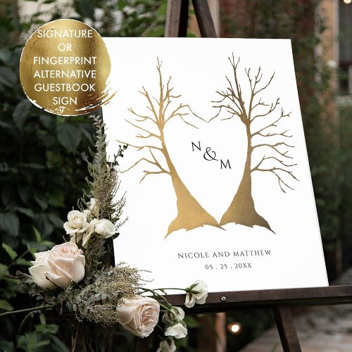 Signature Fingerprint Wedding Tree Guestbook Sign