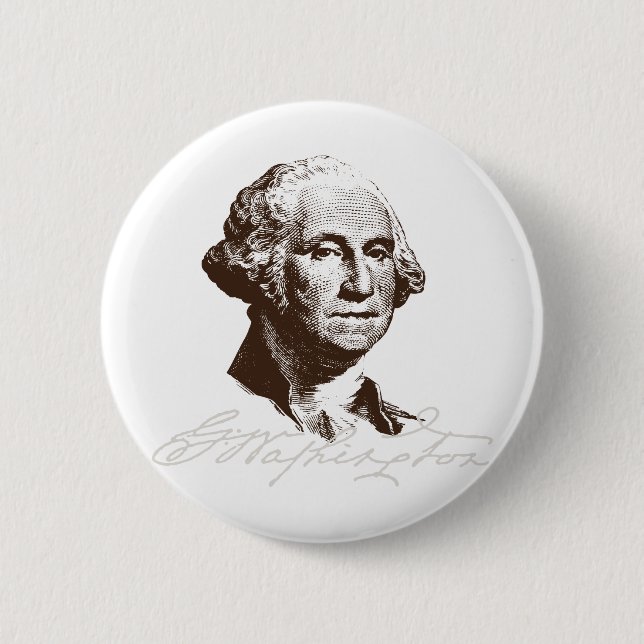 Signature George Washington Pinback Button (Front)