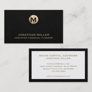Signature Gold Monogram Financial Professionals Business Card