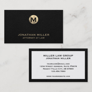 Signature Gold Monogram Legal Professionals Business Card