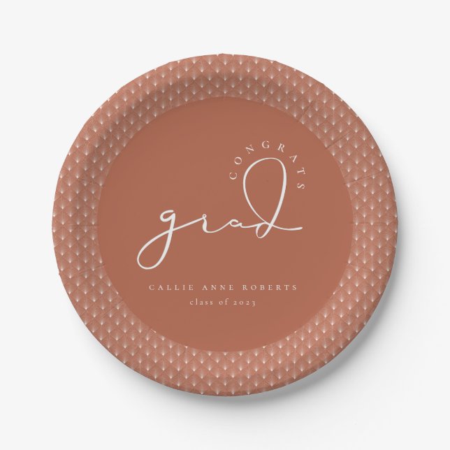 Signature Grad Script Paper Plates (Front)