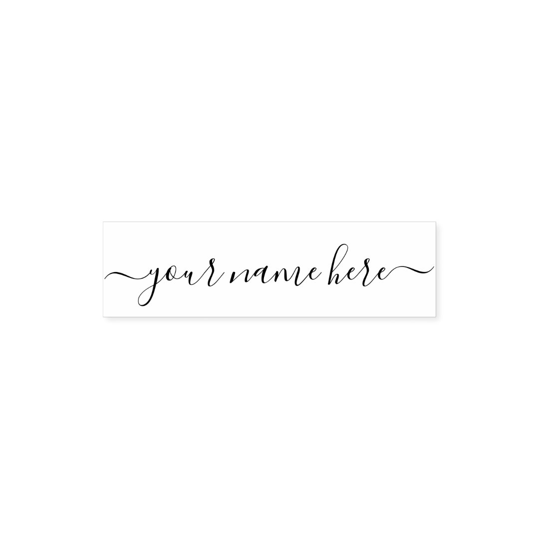 Signature Handwritten Script simple name here Self-inking Stamp | Zazzle