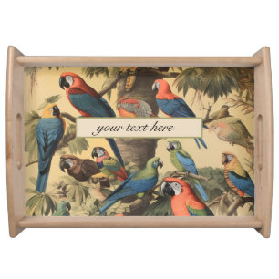 Signature Host Parrot Canopy Vintage Botanical Serving Tray
