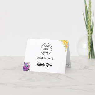 Signature logo corporate company customer Business Thank You Card