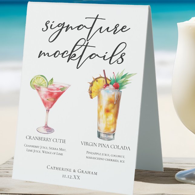 Signature Mocktails Cranberry Cutie Piña Colada Table Tent (Creator Uploaded)