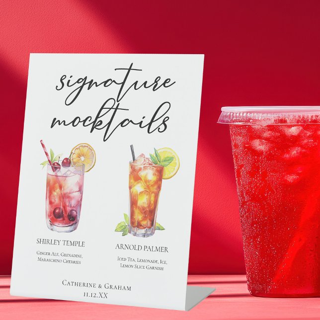 Signature Mocktails Shirley Temple Arnold Palmer Pedestal Sign (Creator Uploaded)