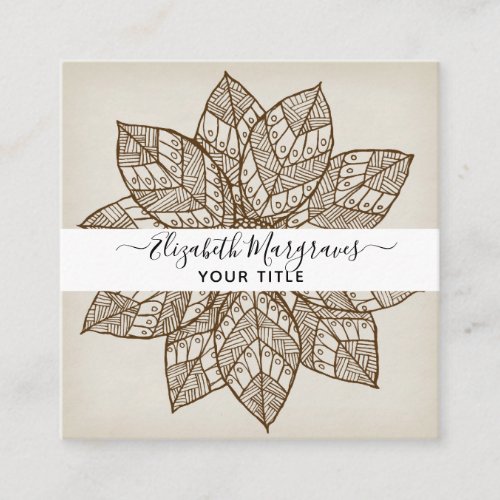 Signature Modern Mandala Square Business Card