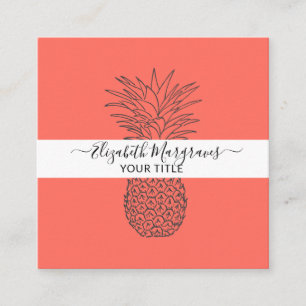 Signature Modern Pineapple Square Business Card