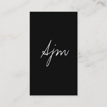 Signature Monogram 2 / Steel Brush Business Card by lovely_businesscards at Zazzle