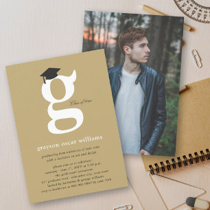 Signature Monogram 'G' Class of 2026 Senior Gradua Invitation