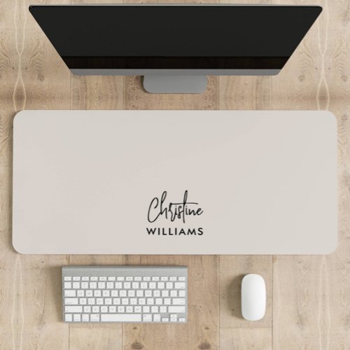 Signature Monogram Handwritten Script BLUSH Desk Mat