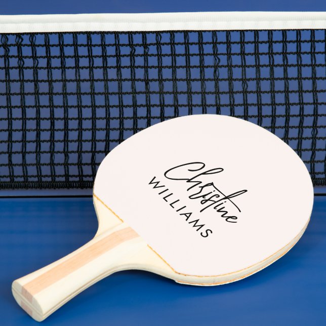 Signature Monogram Handwritten Script Blush pink Ping Pong Paddle (Insitu)