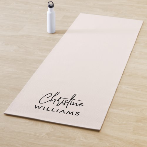 Signature Monogram Handwritten Script Blush pink Yoga Mat