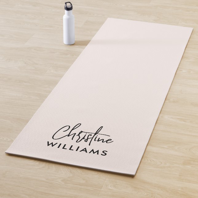 Signature Monogram Handwritten Script Blush pink Yoga Mat (In Situ)