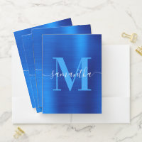 Signature Monogram Royal Blue Foil