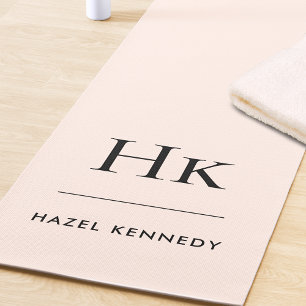 Signature Monogram Simple Blush Pink Yoga Mat