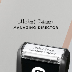 Signature name job title personalized self-inking stamp