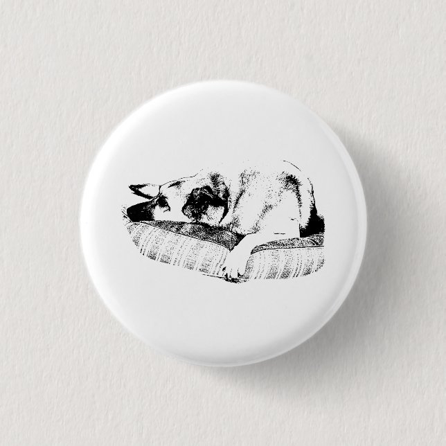 Signature Nap, Black Line Badge Button (Front)