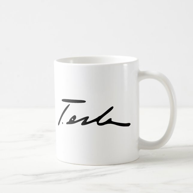 Signature of Electricity Genius Nikola Tesla Coffee Mug (Right)