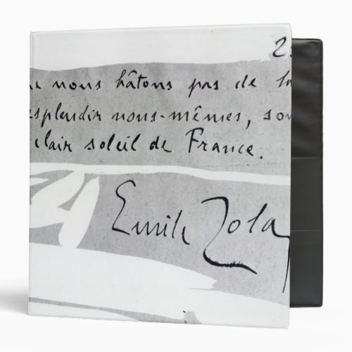 Signature of Emile Zola Binder