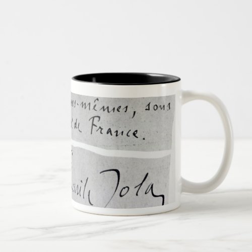 Signature of Emile Zola Two_Tone Coffee Mug