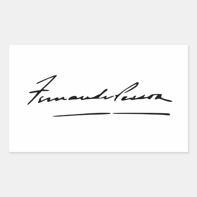 Signature of Fernando Pessoa Rectangular Sticker (Front)