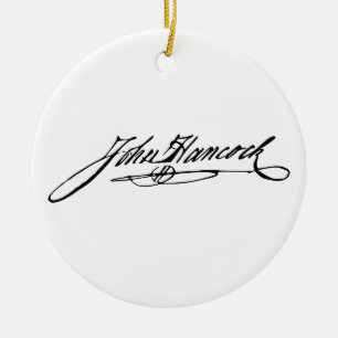 Signature of Founding Father John Hancock Ceramic Ornament
