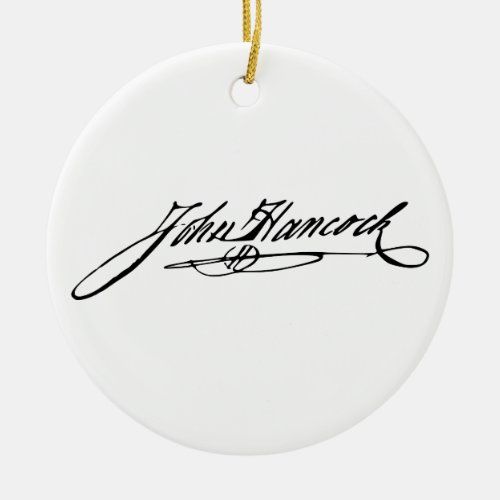 Signature of Founding Father John Hancock Ceramic Ornament