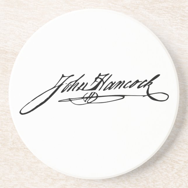 Signature of Founding Father John Hancock Sandstone Coaster (Front)